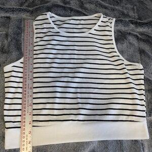 Striped Black and White Women's Top